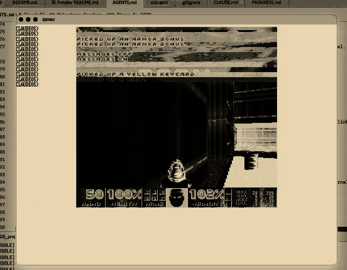 DOOM running on ClaudeOS